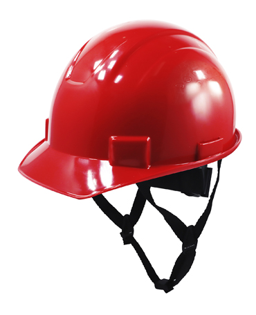 CASCO CON RATCHET Y MENTONERA GENERAL ELECTRIC ROJO